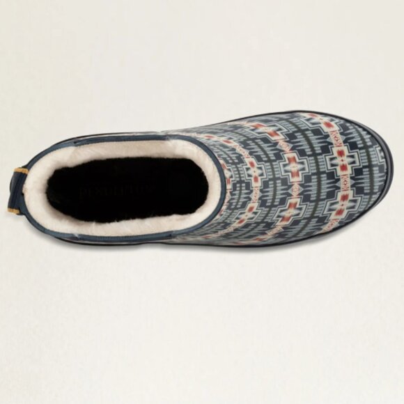 NEW PENDLETON Harding Faux Fur Chelsea women Rain Boots in navy 2511 3j7 - Picture 4 of 6